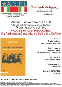 Soverato – Presentazione del libro “Processo agli intoccabili” di Umberto Ursetta