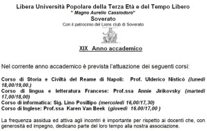 Soverato – Al via le attività dell’Università della Terza Età