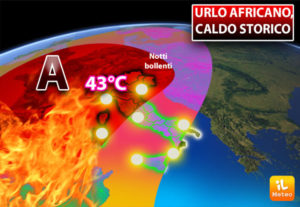 Meteo: Urlo africano, caldo storico a 43°C con notti bollenti. Ecco quando il picco